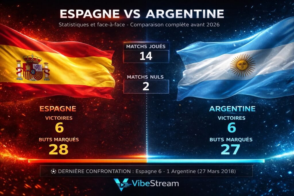 Espagne Argentine stats – face à face football 2026