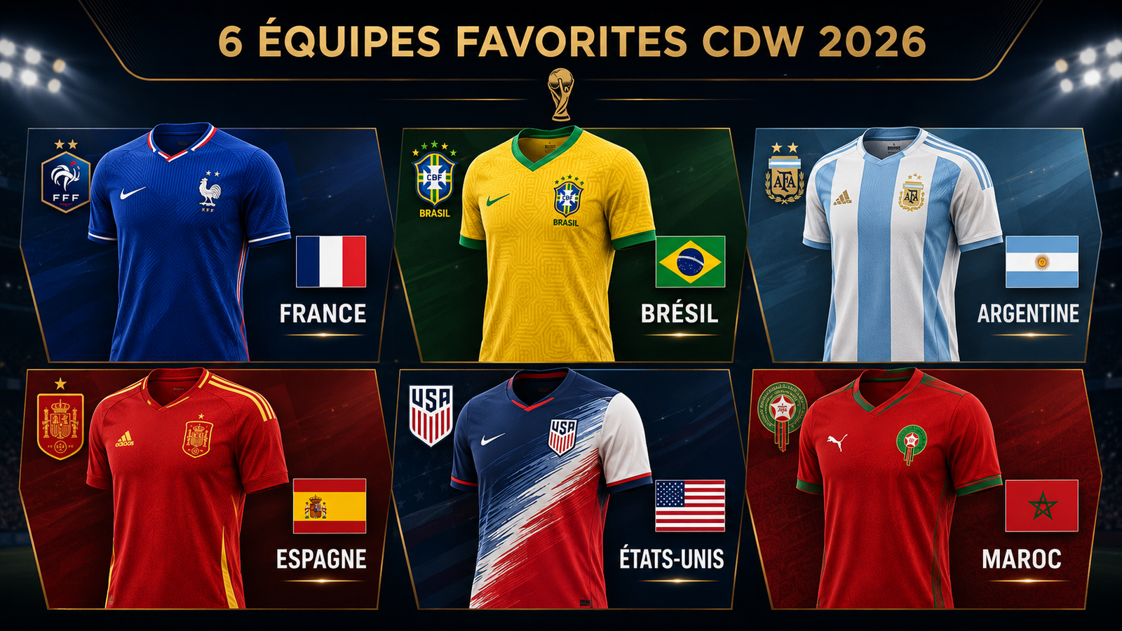 Équipes favorites quarts de finale FIFA 2026